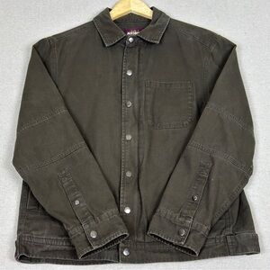 Alesbury Dark Olive Green Canvas Boxy Chore Coat